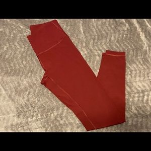 Burgundy Wunder Under lululemon Leggings size 8